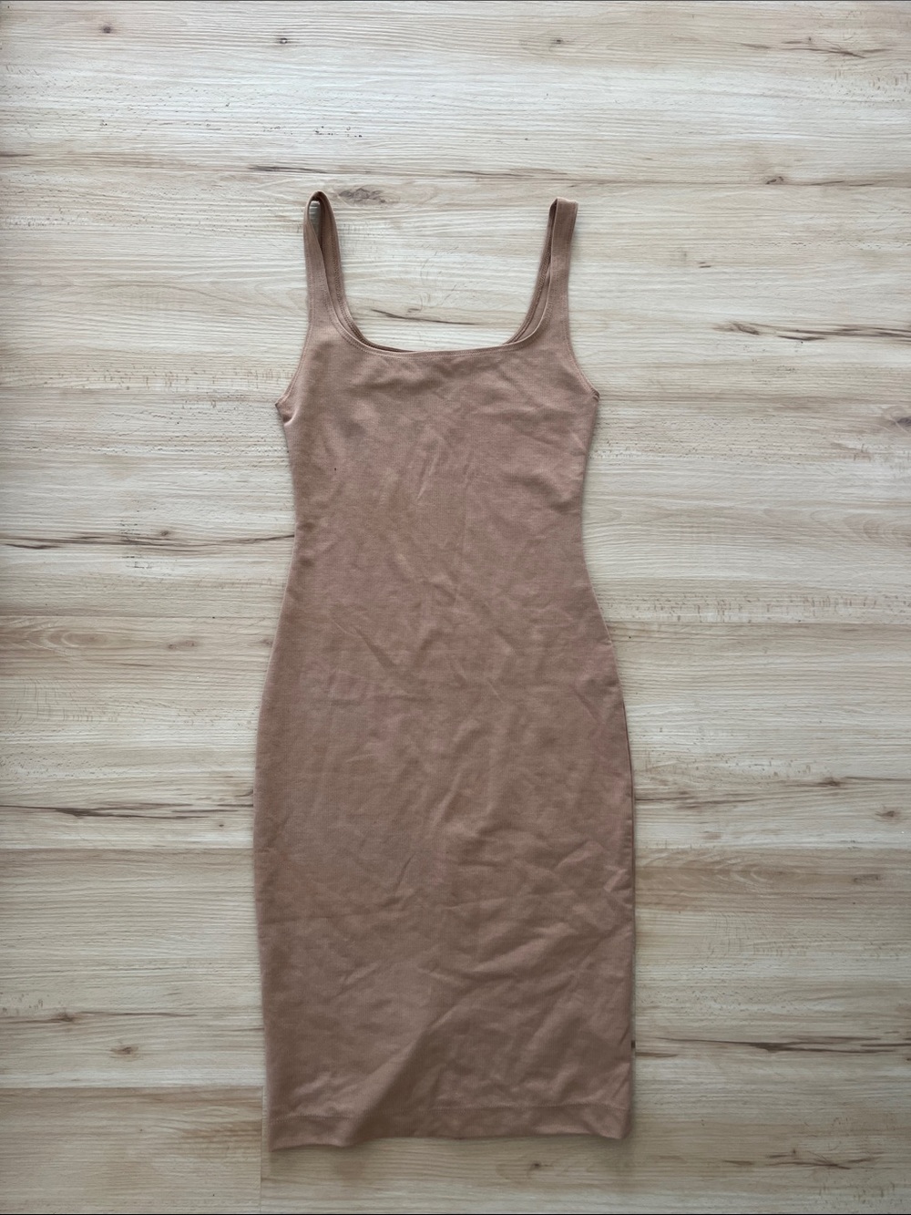NWOT! Zara Sleeveless Midi Dress in Taupe Brown